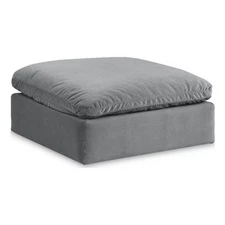 Meridian Furniture Comfy Grey Velvet Ottoman