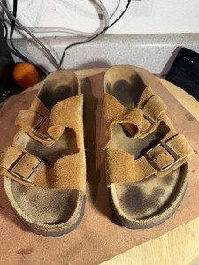 Birkenstock Arizona Soft Footbed Brown Suede Leather Unisex Sandals EU 41
