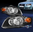 FOR 05-08 AUDI A4 QUATTRO S4/07 RS4 B7 HALOGEN HEADLIGHTS HEADLAMPS LAMPS BLACK