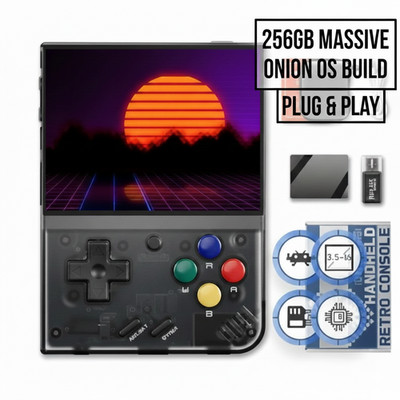 Miyoo Mini PLUS + Retro Spielekonsole VERPACKT 265GB Card Onion OS MASSIVE