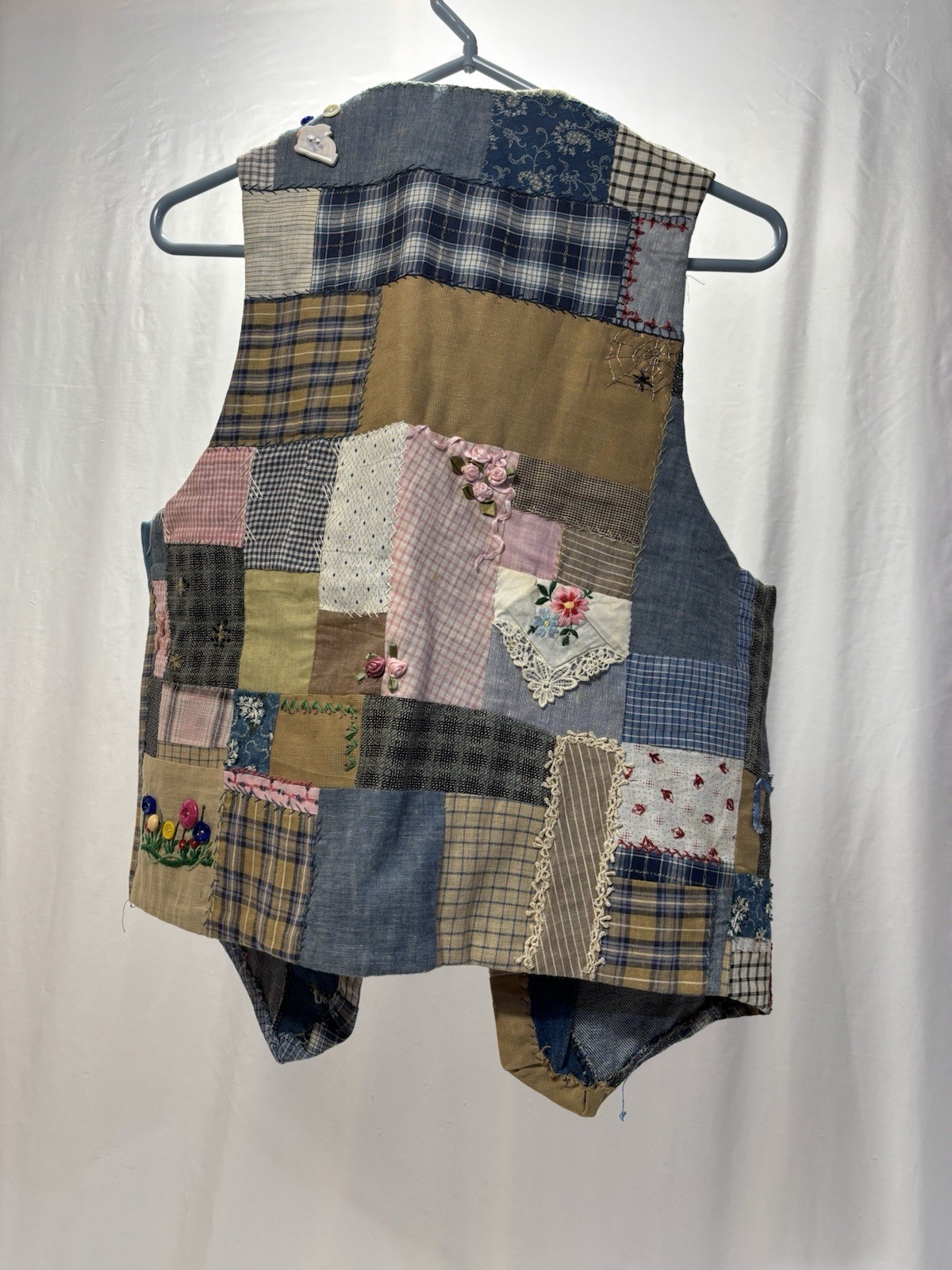 OOAK Handmade Patchwork Quilt Vest Cottagecore Bo… - image 3