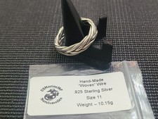 Handmade "Woven" Wire Ring .925 Sterling Silver Size 11