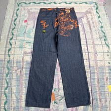 Akademiks Vintage Y2K Jeans Size 34x31 Embroidered Baggy Streetwear Hip Hop