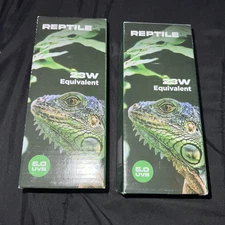 (2) Replacement Bulbs 23W 120V UVB 5.0  Reptile Heat Terrarium Spiral Light Bulb