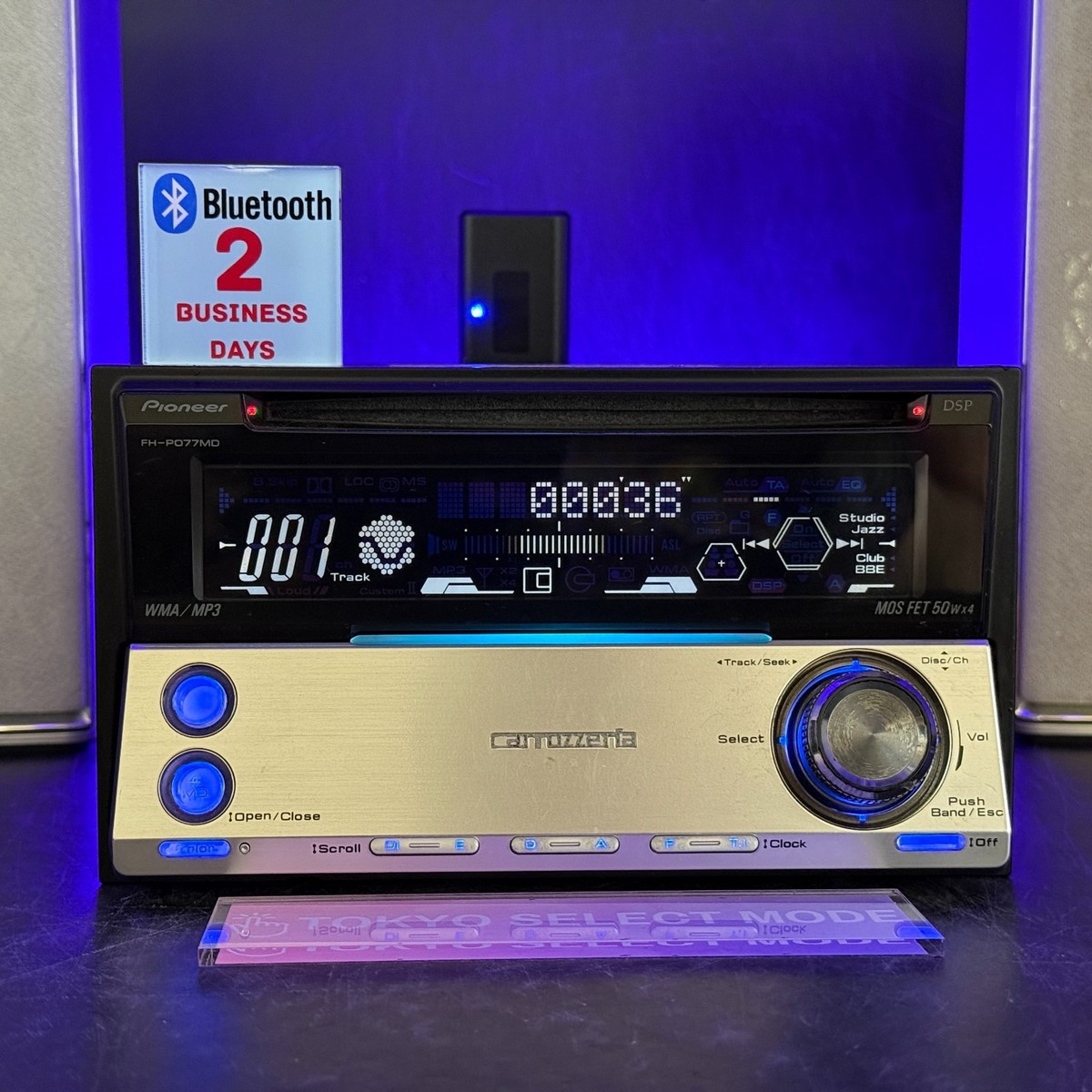 Pioneer Carrozzeria FH-P077MD 2DIN Car Audio CD MD Player Added BT