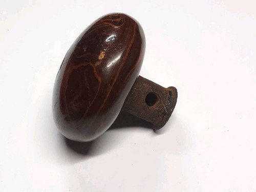 Antique Brown Marble Swirl Tiger Eye Porcelain Door Knob Single - Picture 5 of 11