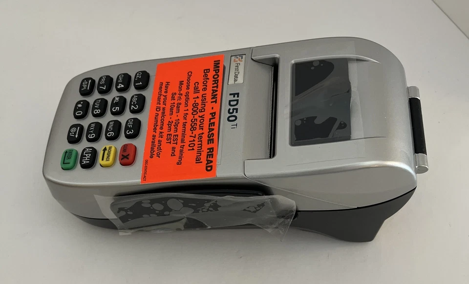 New Open Box First Data FD50 Ti Credit Card Reader Terminal With Pin Pad (F4) - Image 4 of 4