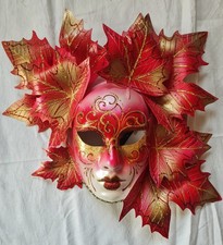 Original Maske Venedig Pink Gold Neu venezianisch Karneval Zertifikat tragbar 