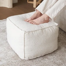 Beautiful Boucle Pouf Ottoman and Foot Rest - Elevate Your Living Room Decor ...