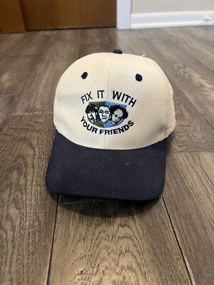 Vintage Three Stooges Snapback Hat Adjustable Two Tone Moe Larry Curley Fix It