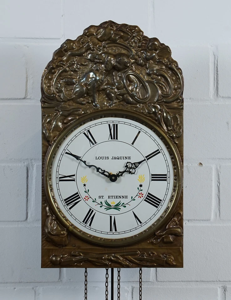 elegant Comtoise pendulum wall clock with half hour strike on bell Kieninger ... - Image 3 of 4