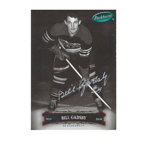 BILL GADSBY Signed Chicago Blackhawks Player Card (Parkhurst edition Upper Deck) - Picture 1 of 2