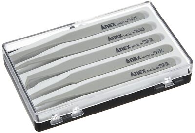 ANEX Präzisionspinzette Kunststoff 5 tlg Set Bastelwerkzeug 120mm Nr.230-5S J...