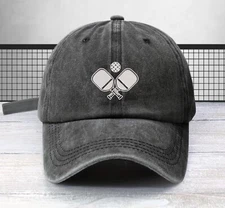 PICKLEBALL EMBROIDERED  BASEBALL CAP  DAD HAT COMFORTABLE BROKEN IN HAT