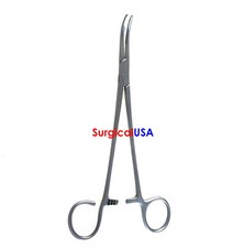 Sawtell Tonsil Hemostat Forceps 7.5" Curved Serrated Jaws Open Ring Model
