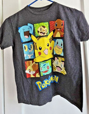 Pokemon 2017 Youth 9 pics graphic T shirt cotton blend Sz XS charcoal