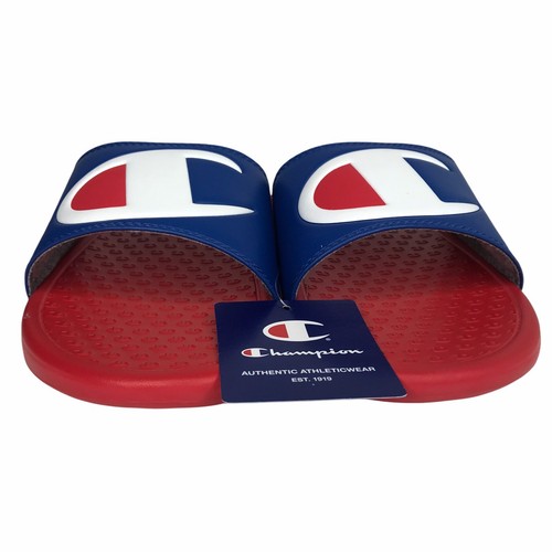 Champion Men's Slide Sandals Size 9-12 Royal Blue-Red Lightweight & Comfortable - Picture 9 of 11
