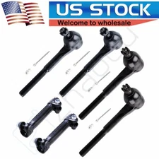 6Pcs Inner/Outer Tie Rod Ends Adjusting Sleeve Fits 1965-1968 Chevrolet Impala