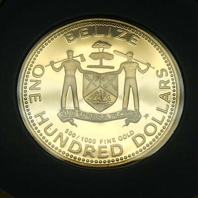 1979 BELIZE 100 Dollars PROOF Gold Coin THE GOLDEN STAR OF