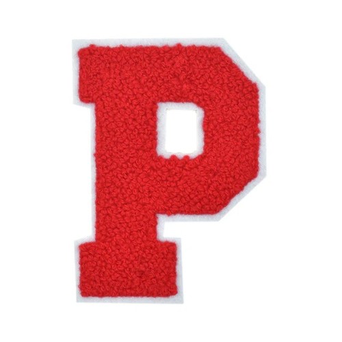 6" Red Varsity Alphabet Letters Chenille Iron-on Patch - Picture 17 of 27