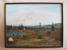 Mountain Landscape Painting Original Western USA Framed Mt Adams Surprise Lake