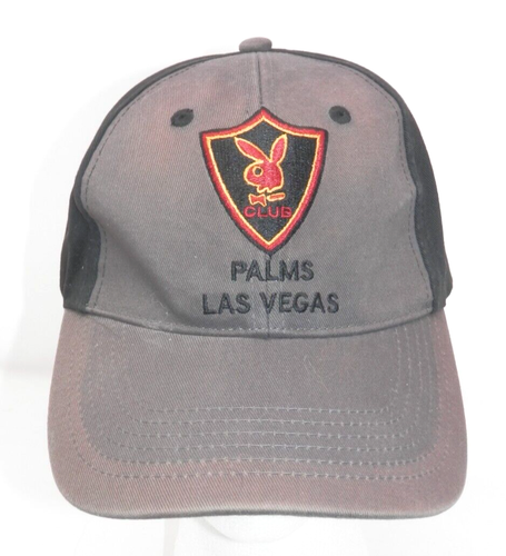 PLAYBOY CLUB Palms Las Vegas Hat Cap S/M Stretch Gray Black Official Merchandise