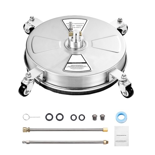 16.5" Pressure Washer Surface Cleaner 4 Wheels Stainless Steel 4000 Max PSI