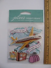 Jolee's AIRPLANE Luggage Places to Go 5 Pieces NOS