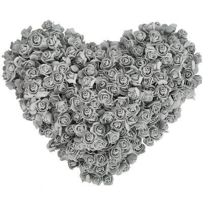 Silver Mini Foam Rose Heads 500PCS Artificial Flower Wedding DIY Crafts