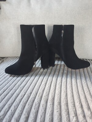 Black Faux Suede Pretty Little Things Ankle Boots new UK