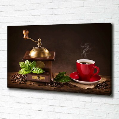 Tableau Sur Toile Tulup 100x50cm - Café Et Broyeur Ancien - Déco Cuisine