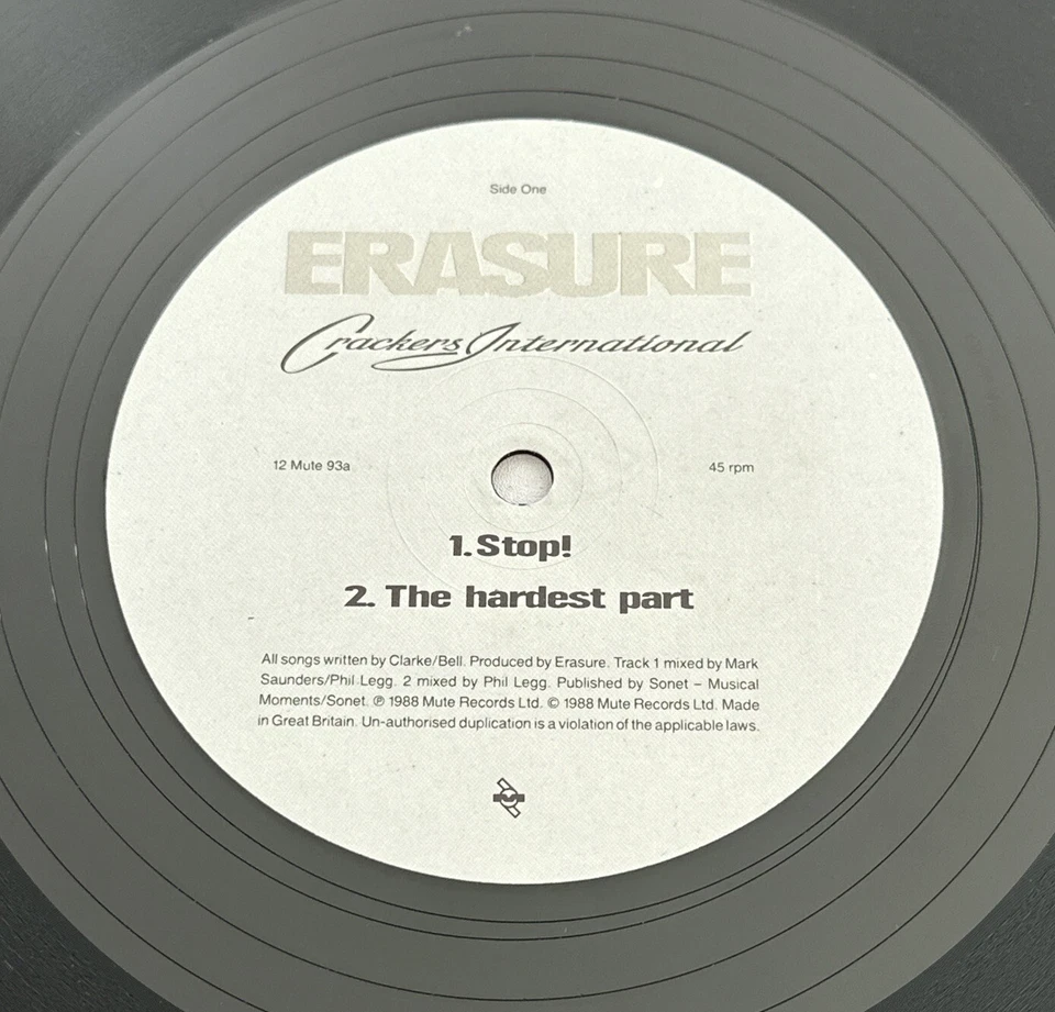 Erasure Crackers International 12” Maxi-Single 1988 Mute 93 Ex / Vg+ Condition - Image 4 of 4