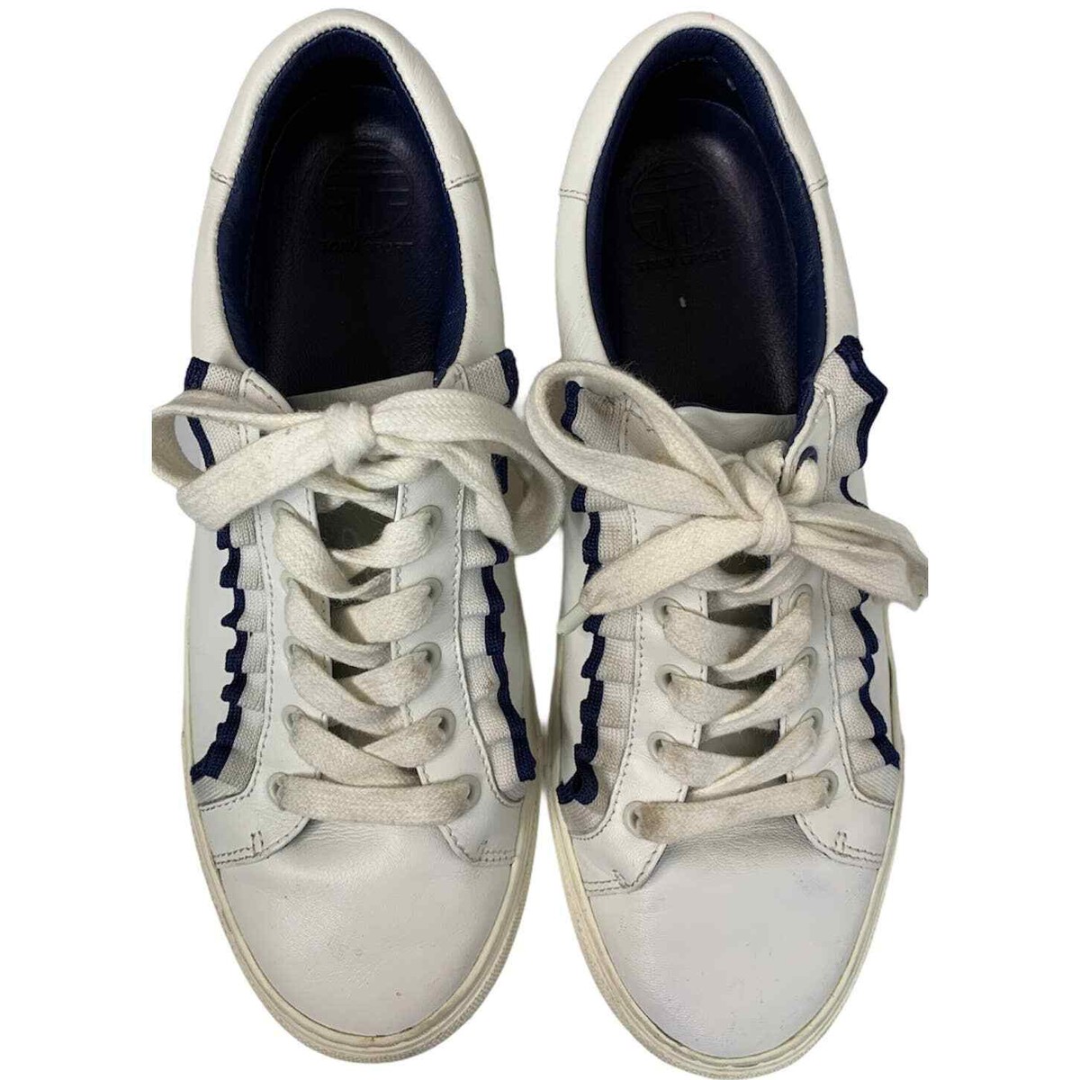 Tory Burch Sport Leather Sneakers Size 8.5M White 36558 Shoes