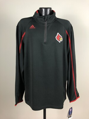 #ad Men#x27;s Adidas Climalite Louisville Cardinals Black Coaches 1 4 Pullover NWT XL $39.99