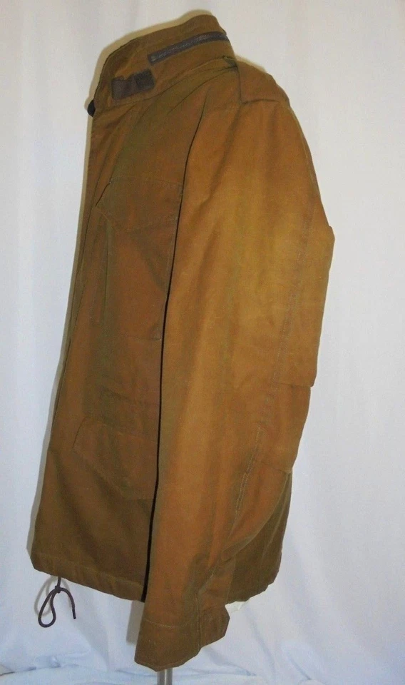 J CREW  WALLACE AND BARNES J CREW MEN'S WAXED COTTON COAT JACKET  LARGE #E1288 - Image 4 of 4