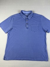 Vineyard Vines Polo Shirt Mens Medium Blue Striped Pima Cotton Preppy Golf