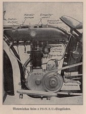 NSU Einzylinder Motorrad - Motor - 1926 - Historisches Bild ~8x11cm -