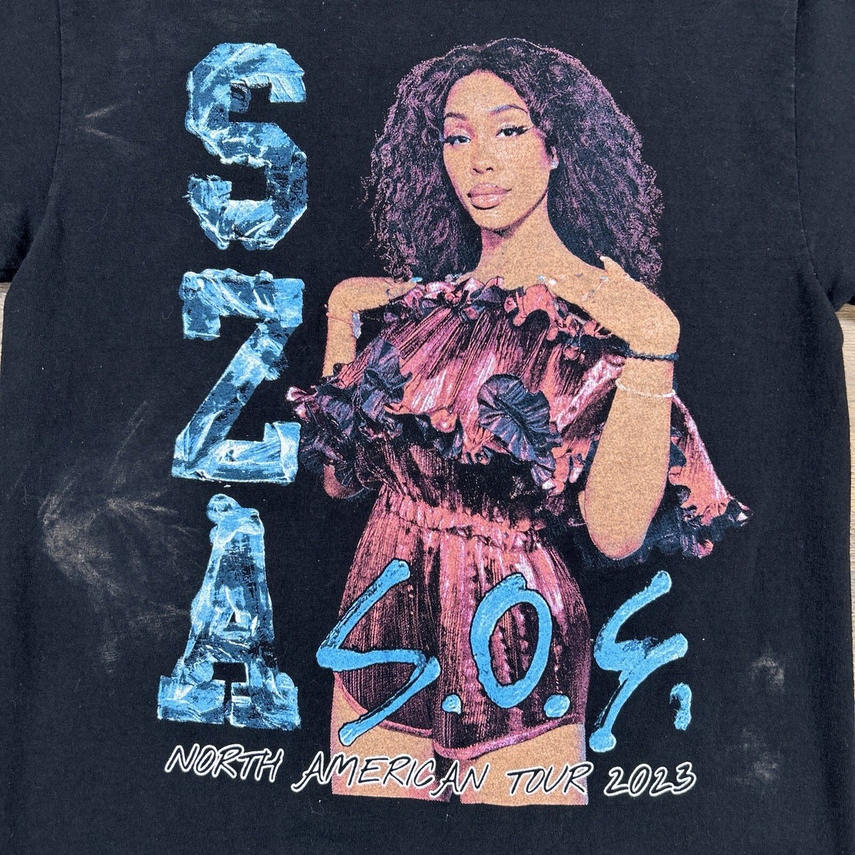 SZA SOS ツアーTシャツ M 黒 日本未発売 正規品 SZA Shirt Womens Small Black SOS Tour 2023 Crew Neck Short