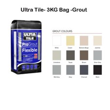 Ultra 10+ Colours Tile Grout 3kg - Bathroom Walls Floor Kitchen wet room