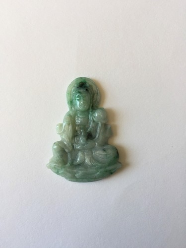 Lady Quan/Kwan Yin Buddha Natural Grade A 100% Green Jade (pendant) - JJ40 - Picture 8 of 12
