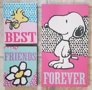 Peanuts Snoopy Woodstock Best Friends Forever 3 Piece Fabric Wall Picture Panels Ebay