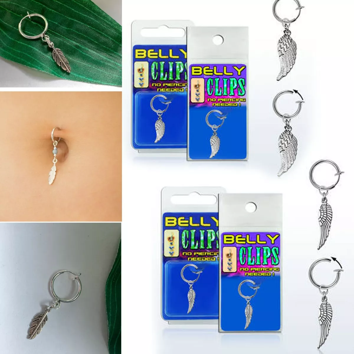 Buy YNAAIAA Fake Belly Ring Fake Belly Piercing Navel Rings for Women Opal  CZ Non Piercing Jewelry Clip on Belly Button Rings, metal, cubic-zirconia  Online at Low Prices in India | Amazon