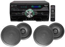 DV4000 4000w Home Theater DVD Receiver 2 8" Black Ceiling Speakers