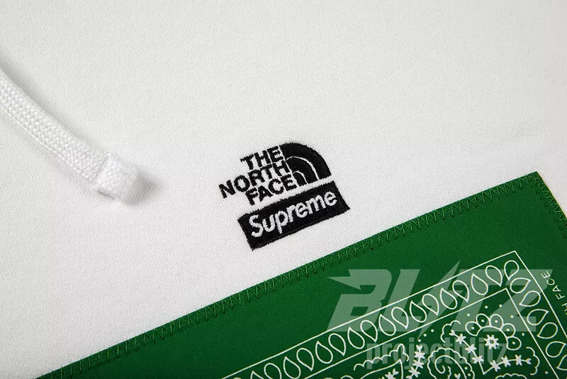 SUPREME THE NORTH FACE BANDANA HOODED SWEATSHIRT WHITE M SS22 HOODIE TNF