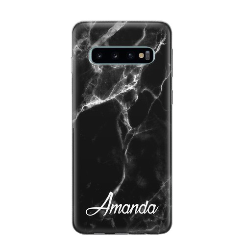 Personalisierte Schwarz Marmor Herz name Handyhülle für Samsung S24+ S23 S22 A55 - Picture 18 of 26