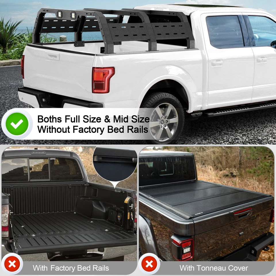MAX 17.3" High Bed Rack Steel Luggage Carrier For 2014-2022 GMC Sierra 1500 Foto 4 de 4