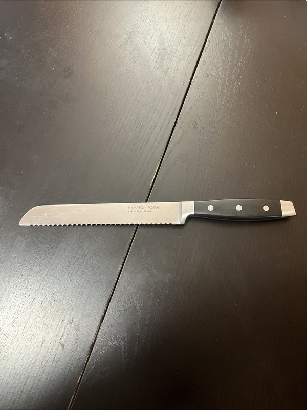 Hampton Forge Stainless 8" Bread Knife Rivet Handle