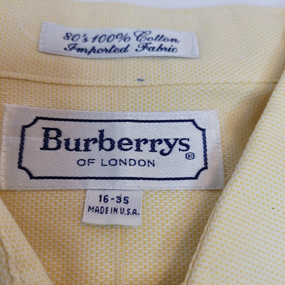 Burberrys Mens Long Sleeve Dress Shirt Medium 16 - 35 Cream Preppy Classic - Image 4 of 4