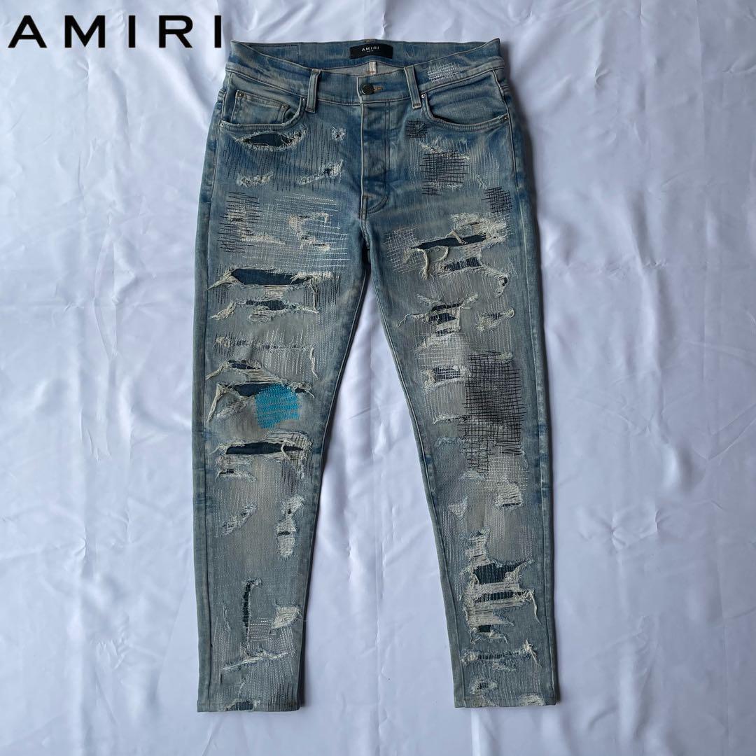 AMIRI ALL OVER REPAIR JEAN INDIGO 32 | eBay AMIRI ALL OVER REPAIR JEAN INDIGO 32 | eBay