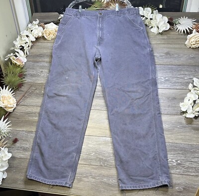 Carhartt Carpenter Jeans Gray Size 40X31 Distressed Hammer Loop
